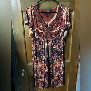 Apt. 9 Women's Paisley Maxi Dress - Red and Purple